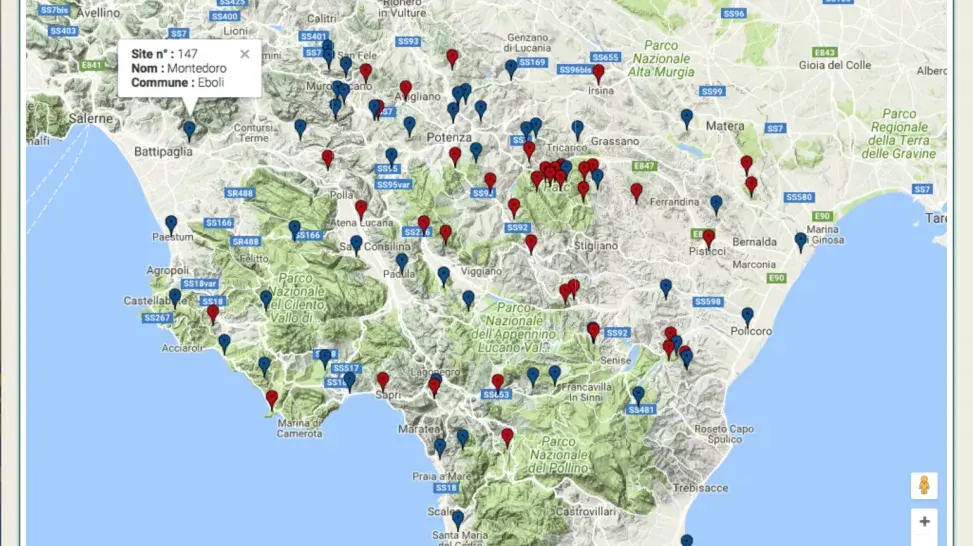 Cartographie des sites lucaniens